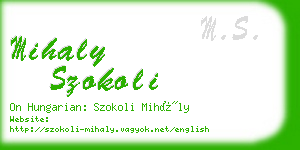 mihaly szokoli business card